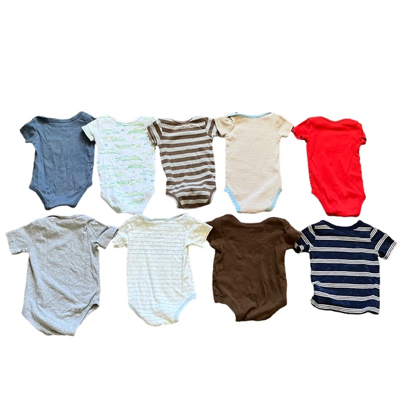 9 Short-Sleeved Baby Onesies from Carter's, Duck Duck Goose, Mon Cheri, 9 Months - Picture 2 of 13
